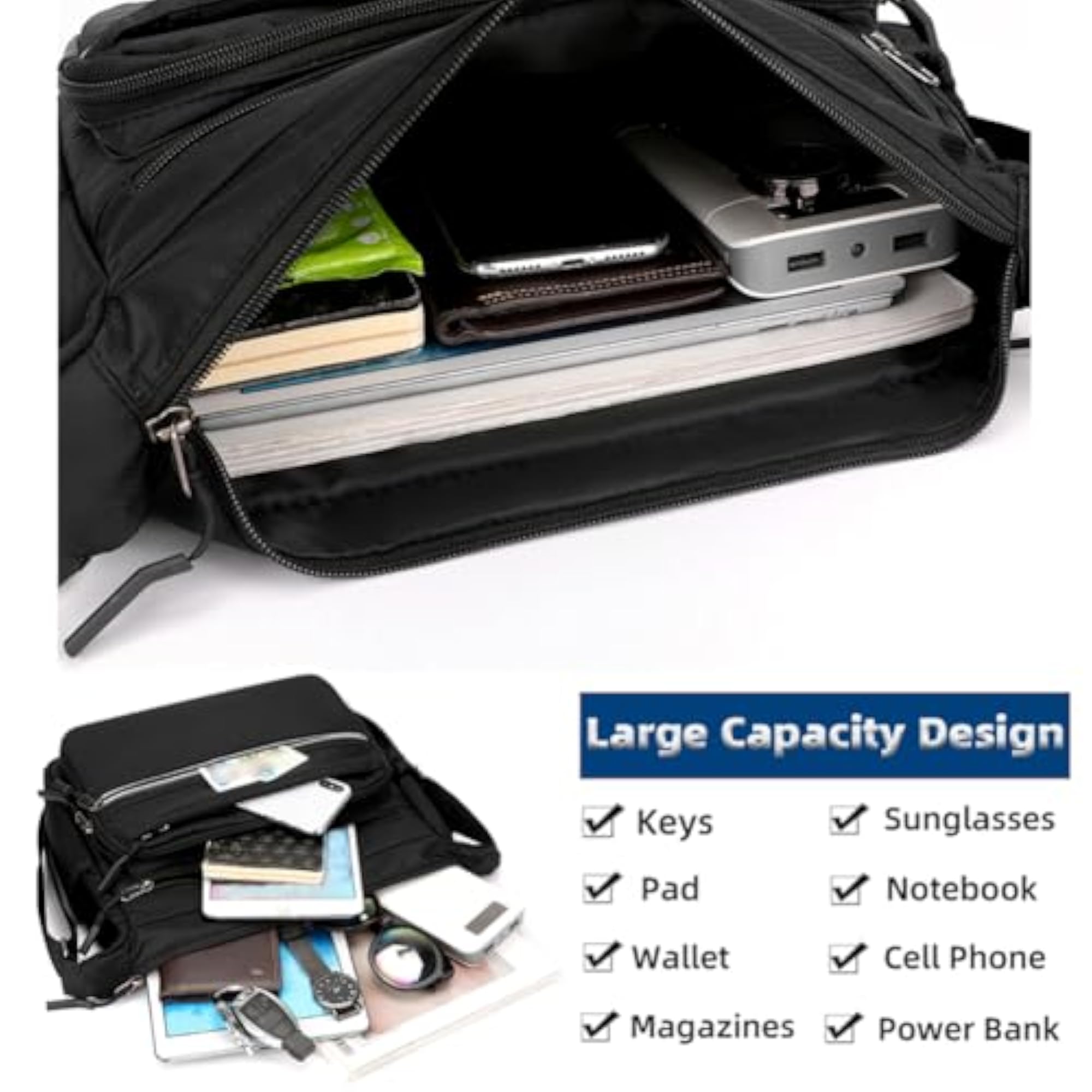 Nylon Waterproof Messenger Bag for Daily Travel